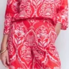Kensington Linen Shorts Poppy Red, Ornamental Garden Kensington Linen Shorts Poppy Red, Ornamental Garden