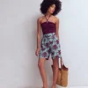 Kensington Linen Shorts Seamist Blue, Palm Paradise Kensington Linen Shorts Seamist Blue, Palm Paradise