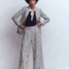 Kensington Wide Leg Pants Blue and Ivory Stripe Kensington Wide Leg Pants Blue and Ivory Stripe