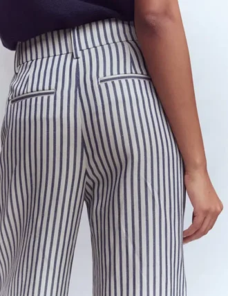 Kensington Wide Leg Pants Blue and Ivory Stripe