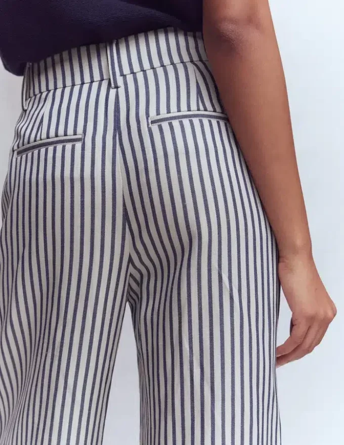 Kensington Wide Leg Pants Blue and Ivory Stripe Kensington Wide Leg Pants Blue and Ivory Stripe