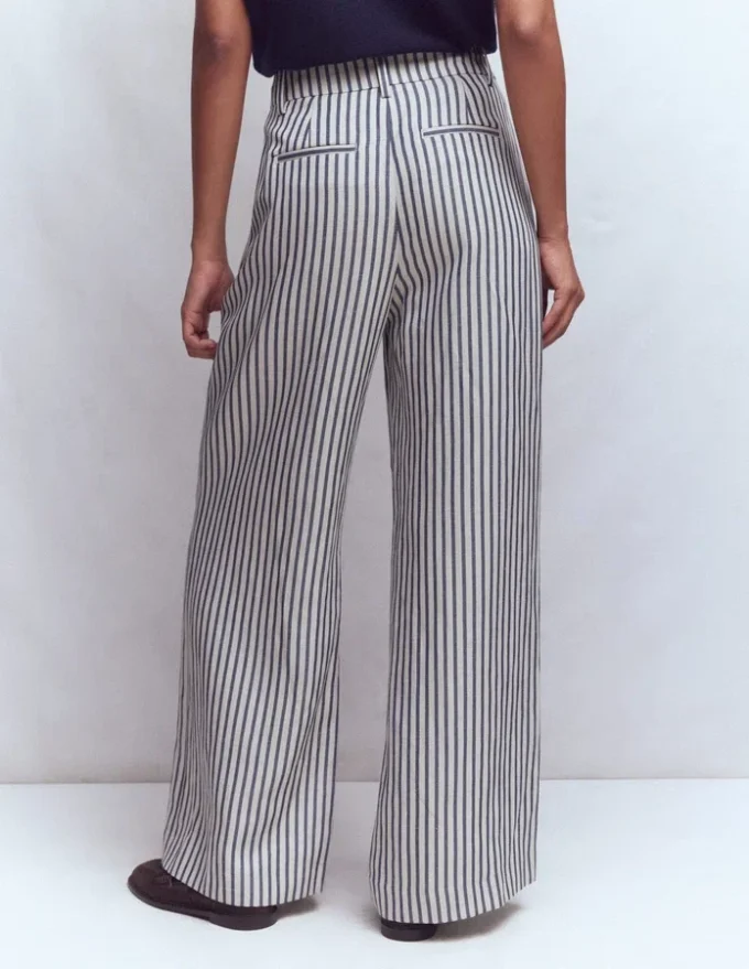 Kensington Wide Leg Pants Blue and Ivory Stripe Kensington Wide Leg Pants Blue and Ivory Stripe
