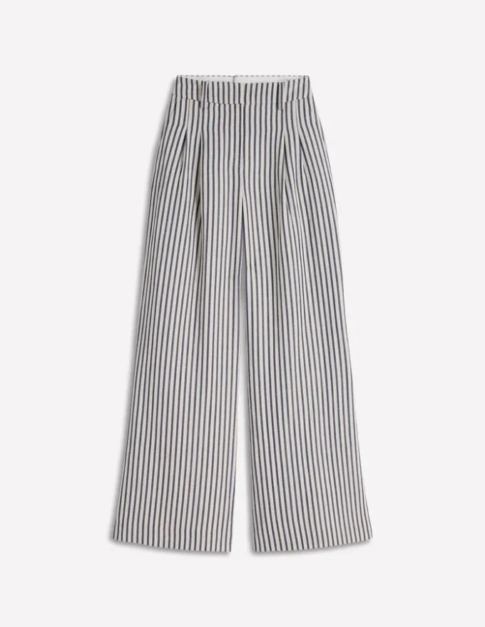 Kensington Wide Leg Pants Blue and Ivory Stripe Kensington Wide Leg Pants Blue and Ivory Stripe