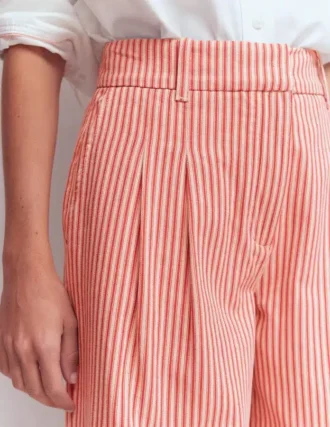 Kensington Wide Leg Pants Red Ticking Stripe