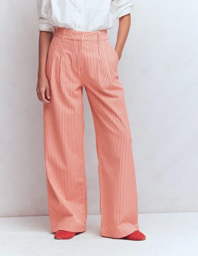 Kensington Wide Leg Pants Red Ticking Stripe Kensington Wide Leg Pants Red Ticking Stripe