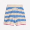 Knitted Pointelle Shorts Blue, White Knitted Pointelle Shorts Blue, White