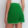Knitted Pointelle Shorts Lime Juice Green Knitted Pointelle Shorts Lime Juice Green