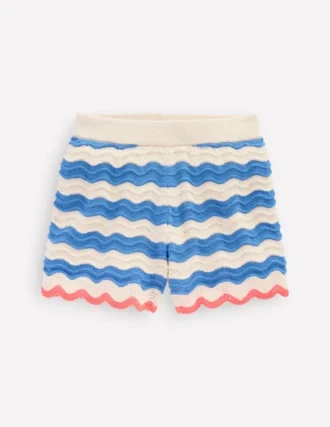 Knitted Shorts Blue/ivory Stripe