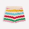 Knitted Shorts Ivory Multi Rainbow