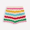 Knitted Shorts Ivory Multi Rainbow