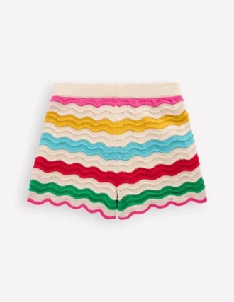 Knitted Shorts Ivory Multi Rainbow