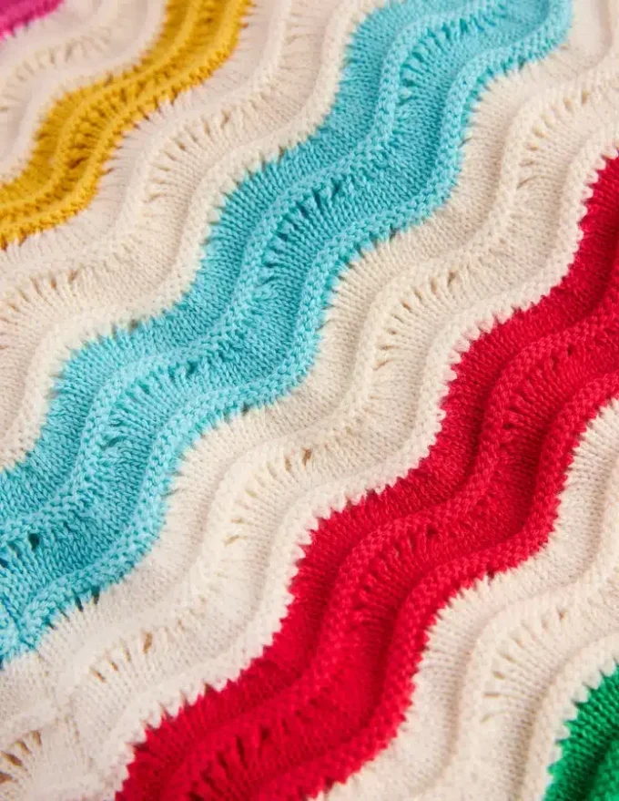 Knitted Shorts Ivory Multi Rainbow