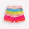 Knitted Shorts Neon Multi Stripe