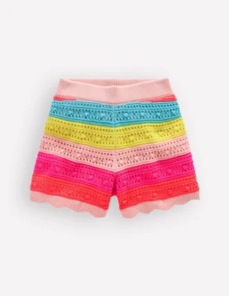 Knitted Shorts Neon Multi Stripe
