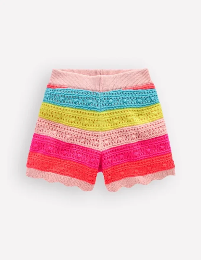 Knitted Shorts Neon Multi Stripe