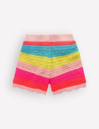 Knitted Shorts Neon Multi Stripe