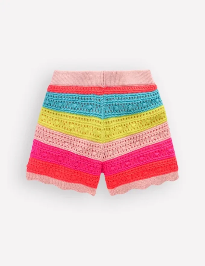 Knitted Shorts Neon Multi Stripe