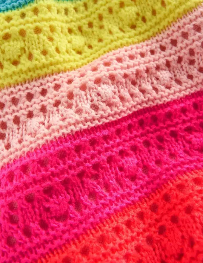 Knitted Shorts Neon Multi Stripe
