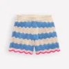 Knitted Shorts Wave Blue/ Ecru Marl