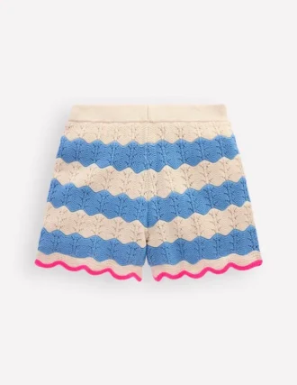 Knitted Shorts Wave Blue/ Ecru Marl