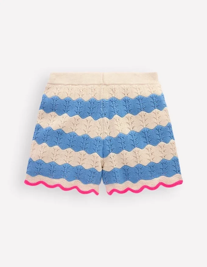 Knitted Shorts Wave Blue/ Ecru Marl