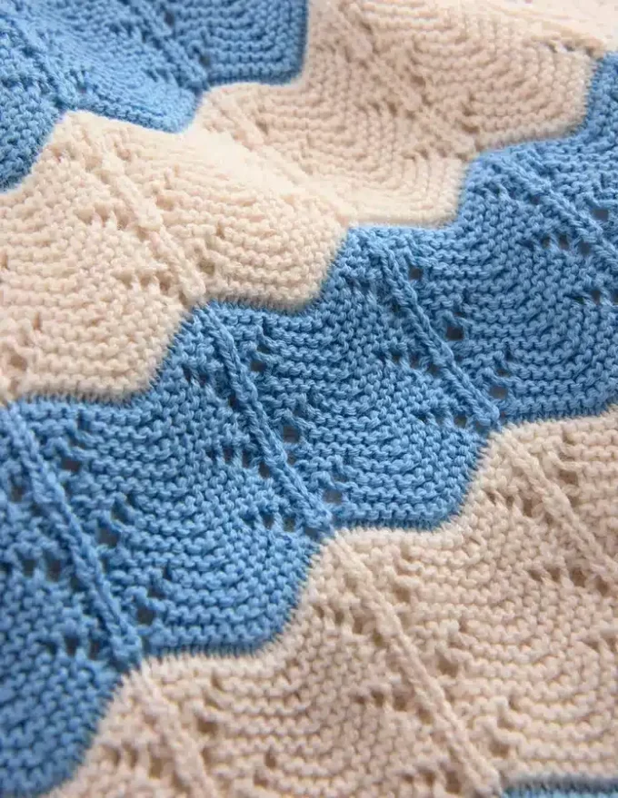 Knitted Shorts Wave Blue/ Ecru Marl