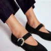 Kylie Flat Buckle Mary Janes Black Kylie Flat Buckle Mary Janes Black