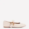 Kylie Flat Buckle Mary Janes Ecru