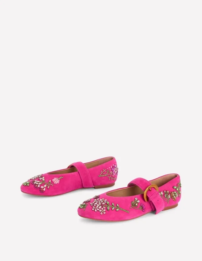 Kylie Flat Buckle Mary Janes Embellished Pink Kylie Flat Buckle Mary Janes Embellished Pink