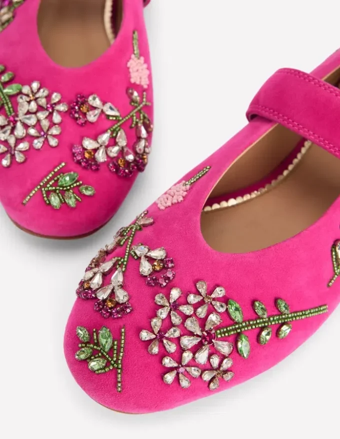 Kylie Flat Buckle Mary Janes Embellished Pink Kylie Flat Buckle Mary Janes Embellished Pink