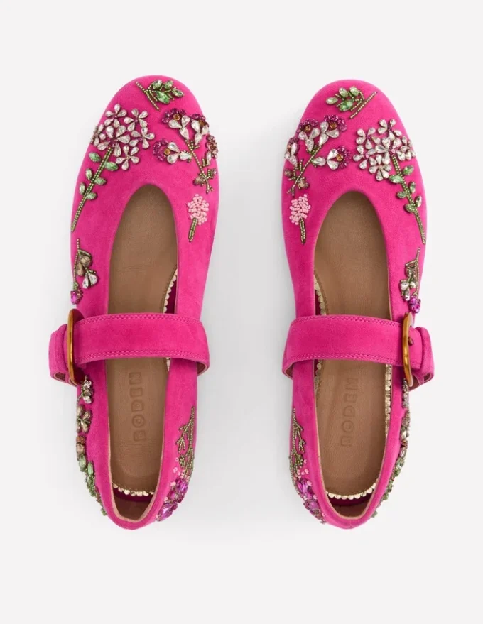 Kylie Flat Buckle Mary Janes Embellished Pink Kylie Flat Buckle Mary Janes Embellished Pink