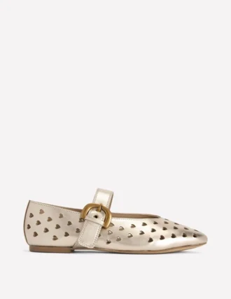 Kylie Flat Buckle Mary Janes Gold