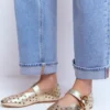 Kylie Flat Buckle Mary Janes Gold Kylie Flat Buckle Mary Janes Gold