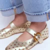 Kylie Flat Buckle Mary Janes Gold Kylie Flat Buckle Mary Janes Gold