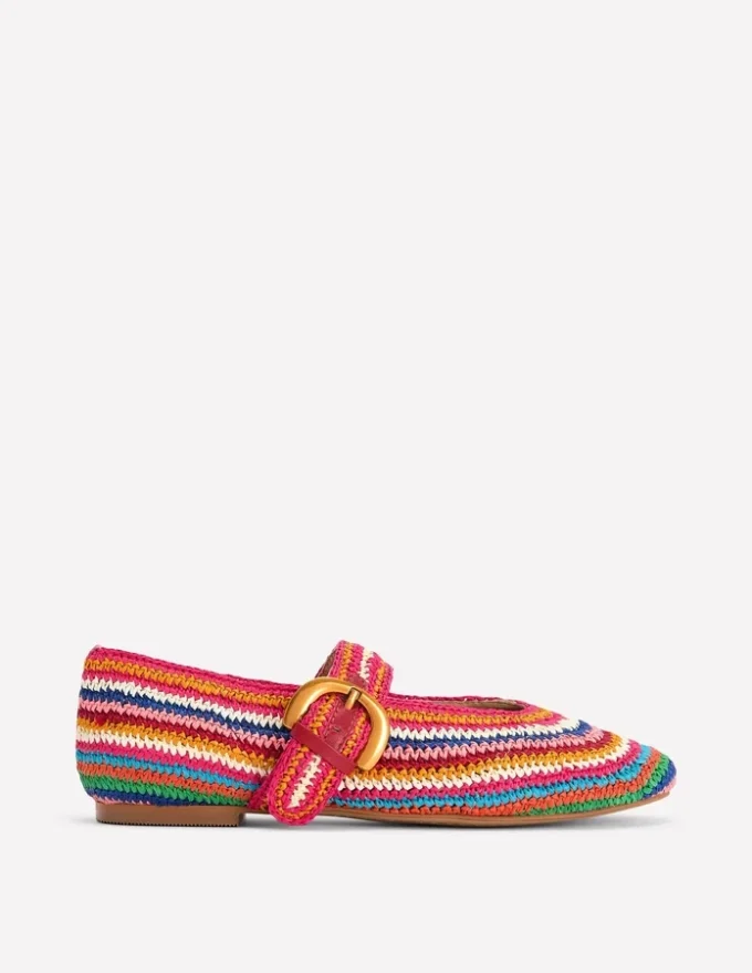 Kylie Flat Buckle Mary Janes Multi Raffia Kylie Flat Buckle Mary Janes Multi Raffia