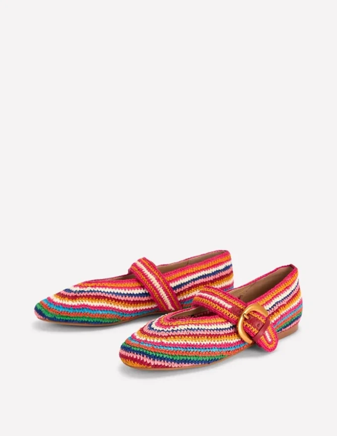 Kylie Flat Buckle Mary Janes Multi Raffia Kylie Flat Buckle Mary Janes Multi Raffia