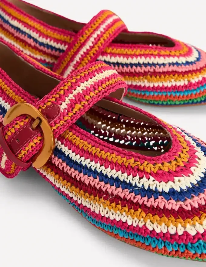 Kylie Flat Buckle Mary Janes Multi Raffia Kylie Flat Buckle Mary Janes Multi Raffia