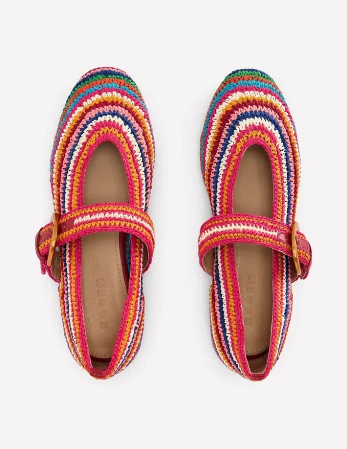 Kylie Flat Buckle Mary Janes Multi Raffia Kylie Flat Buckle Mary Janes Multi Raffia
