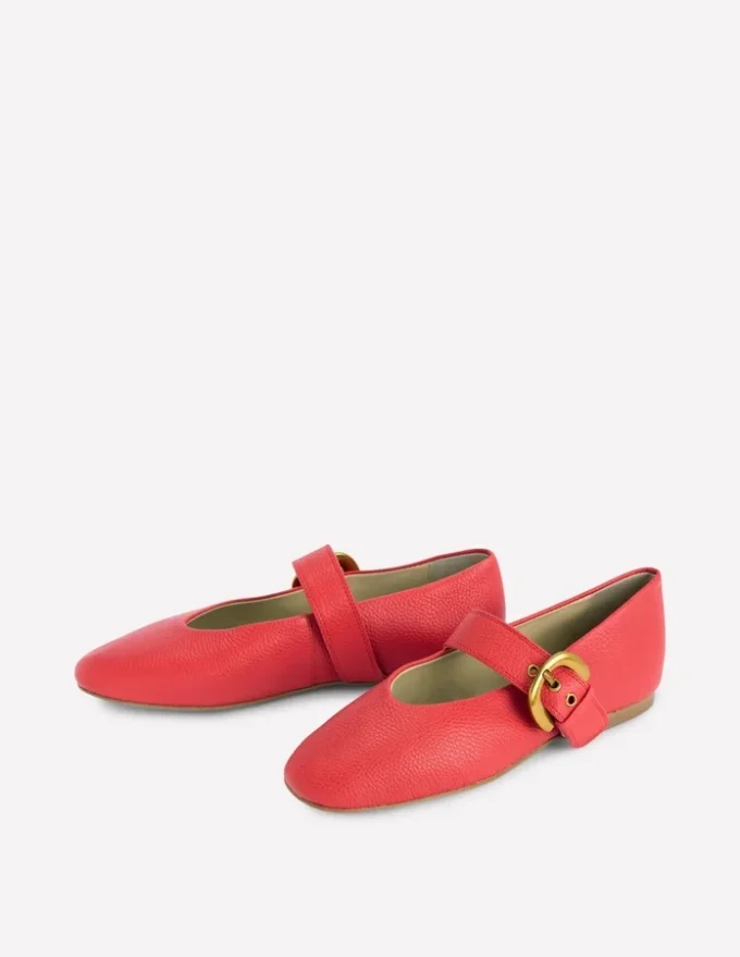 Kylie Flat Buckle Mary Janes Post Box Red Kylie Flat Buckle Mary Janes Post Box Red