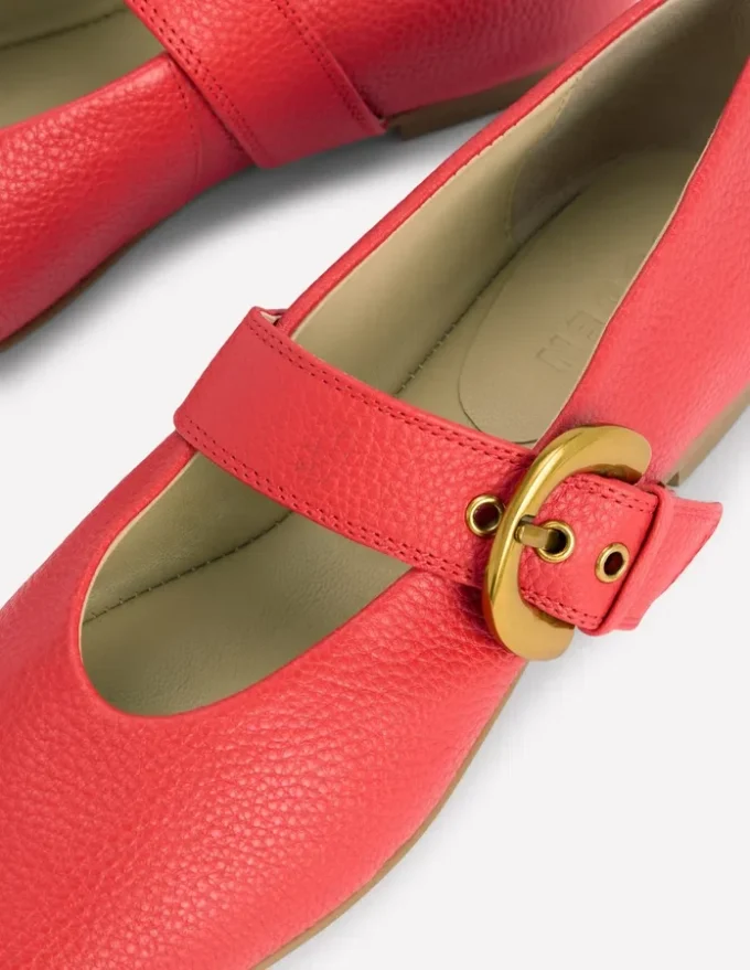 Kylie Flat Buckle Mary Janes Post Box Red Kylie Flat Buckle Mary Janes Post Box Red