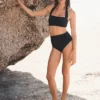 Kythira Ruched Bikini Bottoms Black