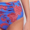 Kythira Ruched Bikini Bottoms Blue, Elegant Blossom