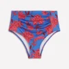 Kythira Ruched Bikini Bottoms Blue, Elegant Blossom