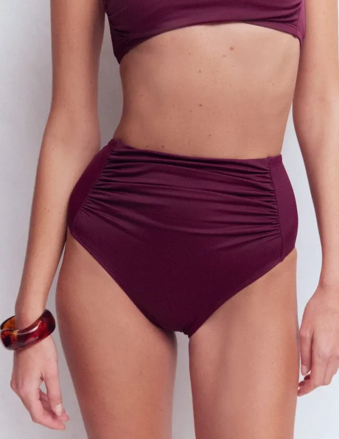 Kythira Ruched Bikini Bottoms Chocberry