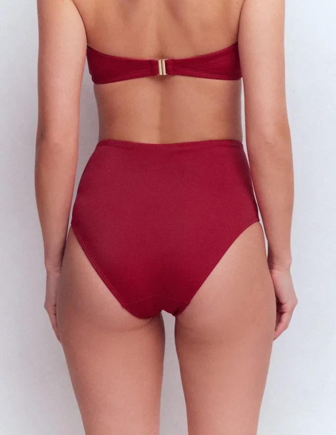 Kythira Ruched Bikini Bottoms Merida Red