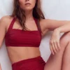 Kythira Ruched Bikini Bottoms Merida Red