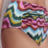 Kythira Ruched Bikini Bottoms Multi, Zig Zag Wave