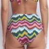 Kythira Ruched Bikini Bottoms Multi, Zig Zag Wave