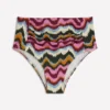 Kythira Ruched Bikini Bottoms Multi, Zig Zag Wave