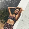 Kythira Ruched Bikini Top Brown Spot